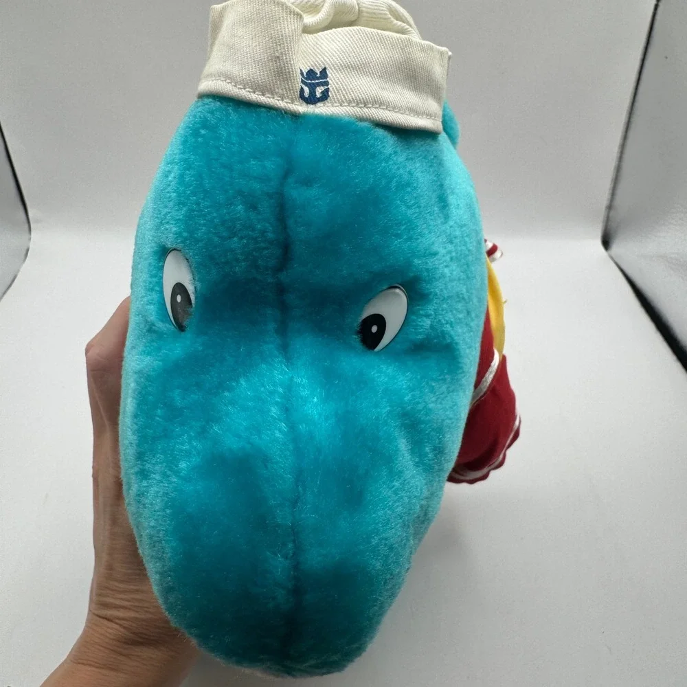 Royal Caribbean Cruise Line Dolphin Plush 15 Inch Teal Sailor Outfit Toy Vintage